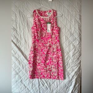 Lilly Pulitzer Aubrie Shift Dress, Vibrant Pink & Cream Mini Dress, size 00, NWT